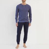 Ribbed Cotton Pyjamas with Long Sleeves