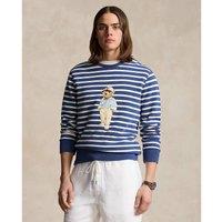 Bear Striped Sweatshirt with Crew Neck in Cotton Mix