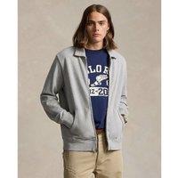 Cotton Loopback Terry Jacket with Zip Fastening and Embroidered Logo