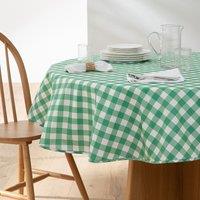 Louanne Checked Soft 100% Coated Cotton Round Tablecloth