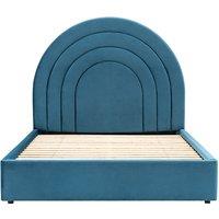 Arc Velvet Bed with Curved Headboard