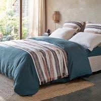 Imazai Striped Cotton Basket Weave Bedspread