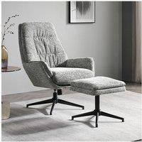 Roy Soft Boucle TV Chair with Footstool