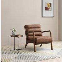 Ezra Faux Leather Ribbed Armchair