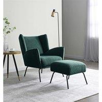 Niall Boucle Accent Chair and Footstool Set