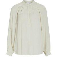 Mandarin Collar Draping Blouse