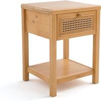 Mora 1-Drawer Pine & Cane Bedside Table