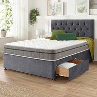 Oliver Velvet 2 Drawer Divan Bed and Pocket+ Memory Mattress Set