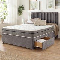 Grant Linen Divan Bed with 2 Drawers and Pocket+ Memory Mattress Set