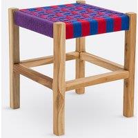 Keltan Solid Teak & Cotton Cord Stool