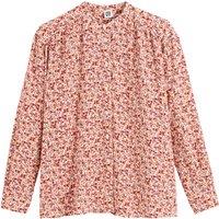 Floral Mandarin Collar Shirt with Long Sleeves