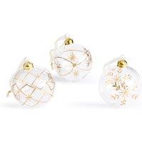 Set of 12 Caspar Glass Christmas Baubles