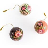 Set of 3 Caspar Patterned Christmas Baubles