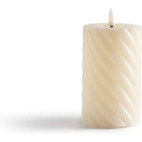 Caspar 14.8cm High Twisted Wax LED Candle