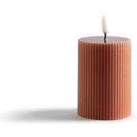 Caspar 13cm High Ribbed Wax LED Candle