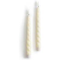 Set of 2 Caspar Twisted Wax LED Candles