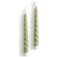 Set of 2 Caspar Twisted Wax LED Candles