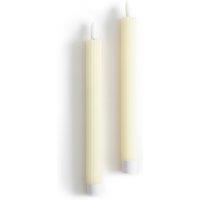 Set of 2 Caspar Ribbed Wax LED Candles