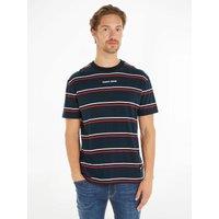 Striped Cotton T-Shirt with Crew Neck