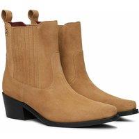 Suede Cowboy Ankle Boots