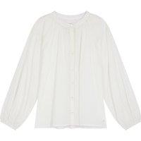 Renee Mandarin Collar Blouse in Cotton with Long Sleeves