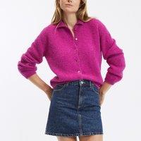 Anouk Buttoned Polo Cardigan in Alpaca Mix