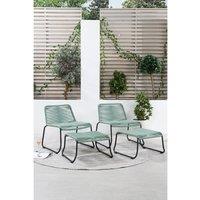 Set of 2 Garden Chair & Footstool Sets Wasabi