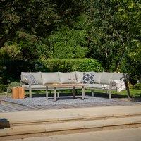 Stockholm 6 Seater Garden Corner Sofa Set Limestone