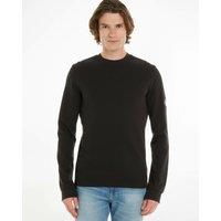 Textured Cotton T-Shirt with Long Sleeves