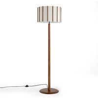 Vintela Rubberwood & Linen Floor Lamp