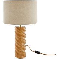 Dehen Oak & Linen Table Lamp