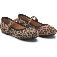 Kids' Leather Ballet Pumps in Leopard Print