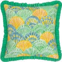 Clam Shells Cotton Scalloped Cushion