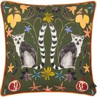 Lemurs Piped Velvet Cushion