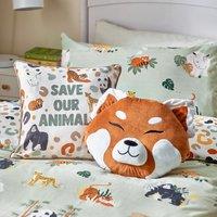 Red Panda Embroidered Filled Cushion