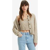 Wool Mix Cardigan with Crew Neck