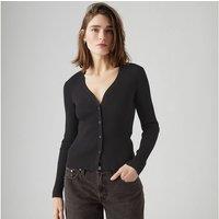 Tulip V-Neck Cardigan in Fine Cotton Knit