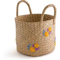 Aqaba Embroidered Woven Straw Basket