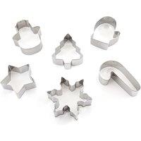 Set of 6 Christmas Stainless Steel Cookie Cutters