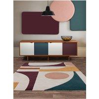 Bold Abstract Shapes Rug in 100% Wool
