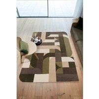 Curved Shapes Patterned Rug