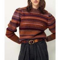 Tolosa Funnel Neck Jumper in Striped Wool Mix