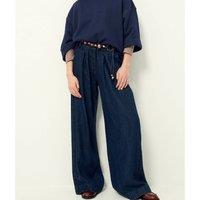 Rinim Wide Leg Trousers with High Waist and Belt