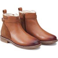 Kids' Leather Ankle Boots with Fleece Lining and Zip Fastening