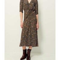 Nylia Floral Print Dress with 3/4 Length Sleeves