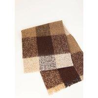 Clelio Checked Fringed Scarf in Wool Mix