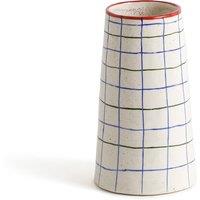 Neios 19cm High Checked Ceramic Vase