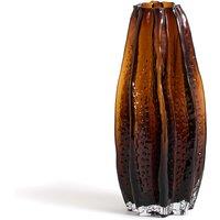 Yuvo 29.5cm High Textured Amber Glass Vase