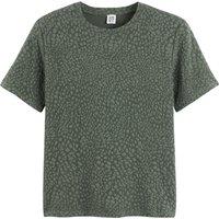 Printed Cotton Mix T-Shirt with Crew Neck and Short Sleeves