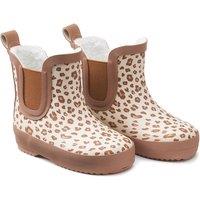 Kids Leopard Print Wellies with Elasticated Side Gores